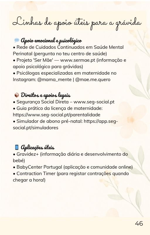 Linhas de apoio úteis para a grávida ebook A doce viagem da gravidez